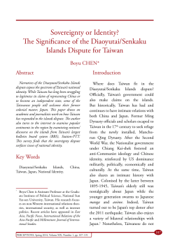 Sovereignty or Identity? The Significance of the Diaoyutai/Senkaku