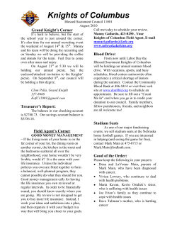 August 2010 - Nebraska Knights of Columbus