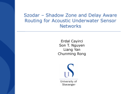 Szodar &ndash; Shadow Zone and Delay Aware Routing for Acoustic