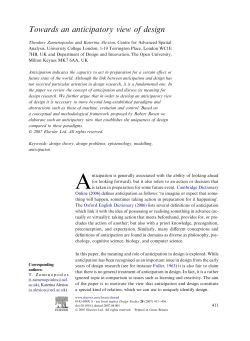 Towards an anticipatory view of design