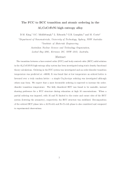 The FCC to BCC transition and atomic ordering in