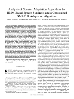 Analysis of Speaker Adaptation Algorithms for HMM
