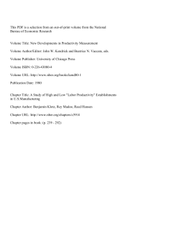 A Study of High and Low "Labor Productivity"