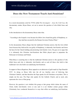 Does the New Testament Teach Anti-Semitism Part 1