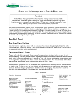 Stress and Its Management