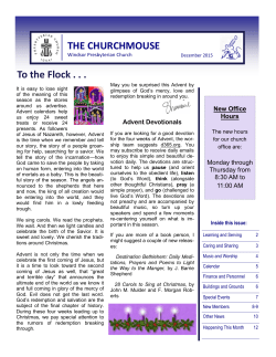 THE CHURCHMOUSE To the Flock - Windsor Presbyterian Church
