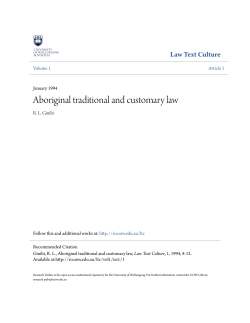 Aboriginal traditional and customary law - Research Online