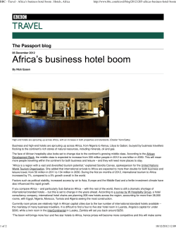 (BBC - Travel - Africa\222s business hotel boom : Hotels, Africa)