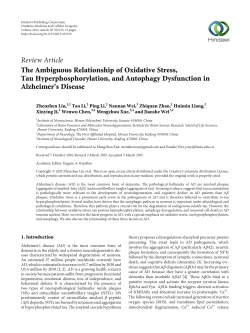 The Ambiguous Relationship of Oxidative Stress, Tau