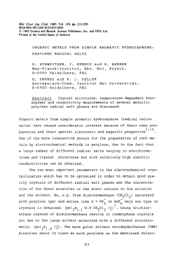 ORGANIC METALS FROM SIMPLE AROMATIC HYDROCARBONS