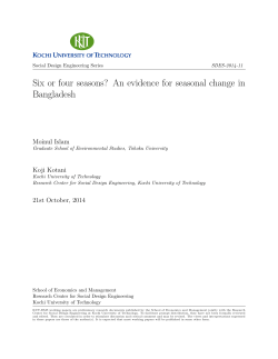 Six or four seasons? An evidence for seasonal change in Bangladesh
