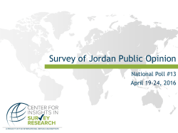 Survey of Jordan Public Opinion - International Republican Institute