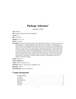 Package `tolerance`