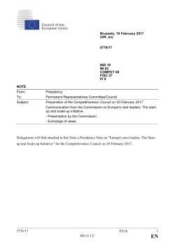 Presidency policy document