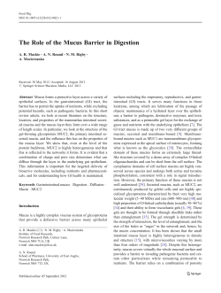 The Role of the Mucus Barrier in Digestion