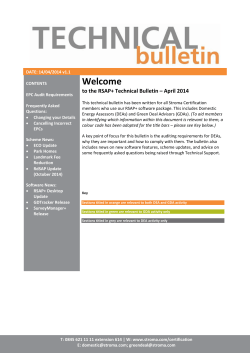 to the RSAP+ Technical Bulletin – April 2014
