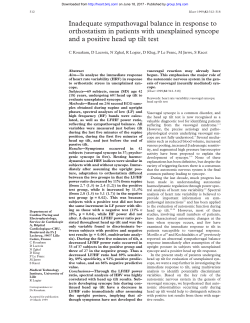 Inadequate sympathovagal balance in response to