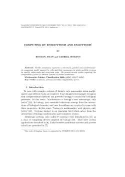 Computing by endocytosis and exocytosis
