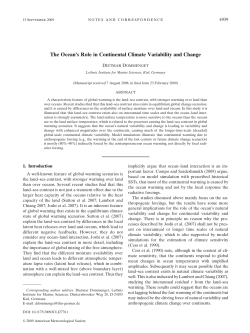 The Ocean`s Role in Continental Climate Variability and Change