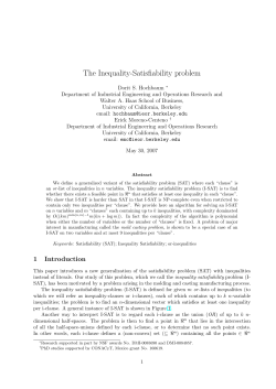 The Inequality-Satisfiability problem