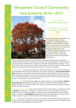 Shropshire Council Community Tree Scheme 2016&mdash;2017