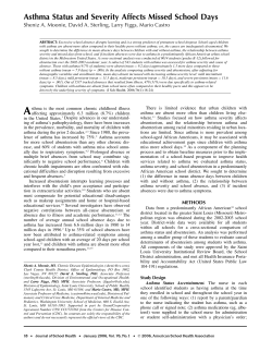 Asthma Status and Severity Affects Missed School Days