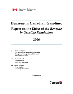 Benzene in Canadian Gasoline: