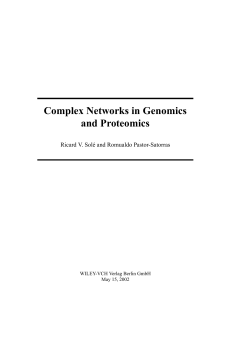 Complex Networks in Genomics and Proteomics