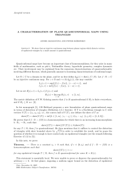 a characterisation of plane quasiconformal maps using triangles