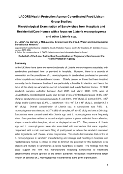 ACM 873 Study on sandwiches in hospitals report - ACMSF