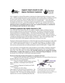 Support Smart Growth in Galt Oppose Northwest Expansion
