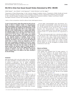 EtG/EtS in Urine from Sexual Assault Victims