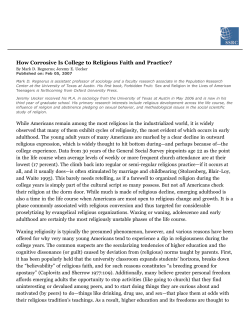 How Corrosive Is College to Religious Faith and Practice?