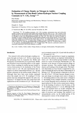 Estimation of Charge Density on Nitrogen in Amides by