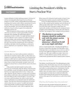 Limiting the President`s Ability to Start a Nuclear War