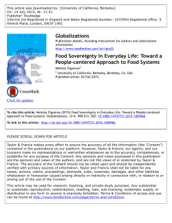 Food Sovereignty in Everyday Life: Toward a People