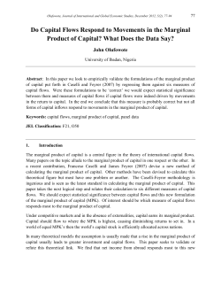 Do Capital Flows Respond to Movements in the Marginal Product of