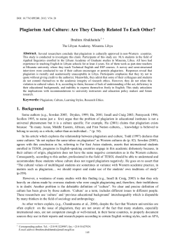 Plagiarism And Culture: Are They Closely Related To Each Other?