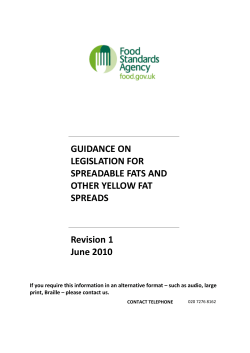 guidance on legislation for spreadable fats