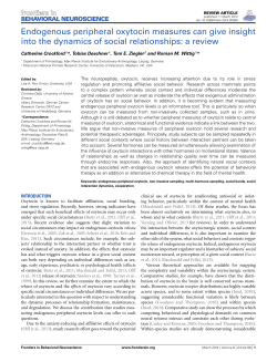Endogenous peripheral oxytocin measures can give insight into the