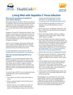 Living Well with Hepatitis C Virus Infection