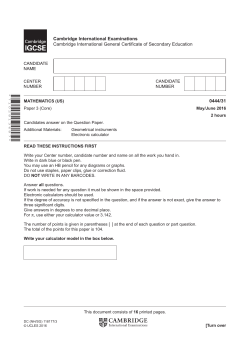 0444/31 Cambridge International Examinations