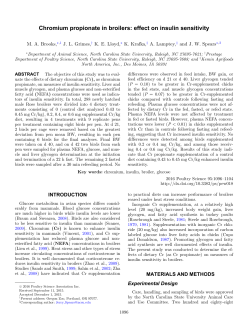Chromium propionate in broilers: effect on insulin sensitivity