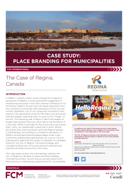 CASE STUDY: PlACE BrAnDing For MUniCiPAliTiES