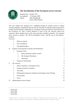 The introduction of the European arrest warrant