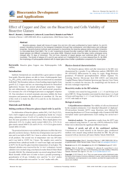 Effect of Copper and Zinc on the Bioactivity and Cells Viability of