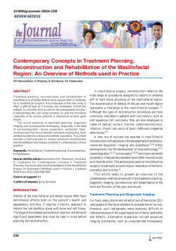 Contemporary Concepts in Treatment Planning, Reconstruction and
