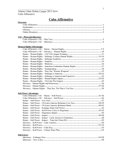 Cuba Affirmative - Atlanta Urban Debate League