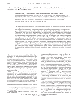Molecular Modeling and Simulations of AOT-Water