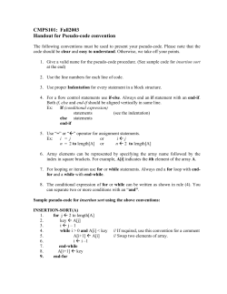 Handout for Pseudo